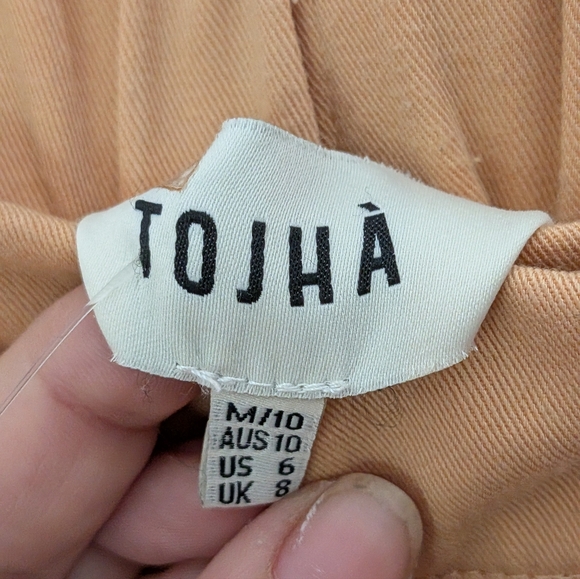 Tojha Felix High-Rise Shorts Peach Orange Size US 6 - Picture 4 of 6